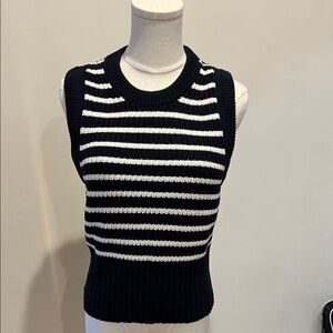 ME+EM Navy and White Layering Vest